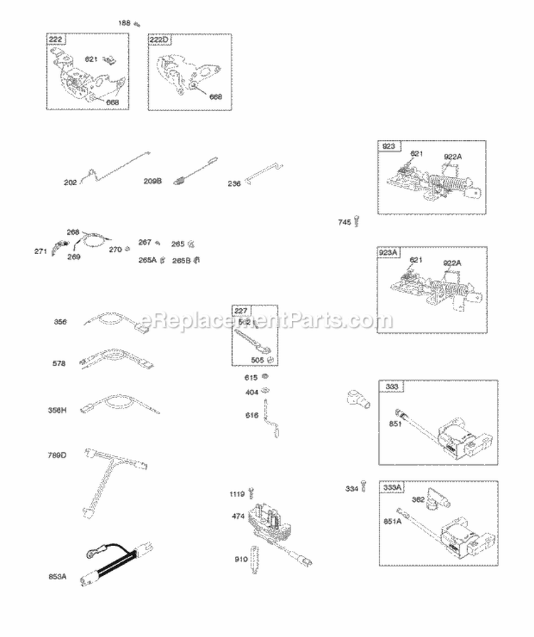 Controls Electrical Flywheel Brake Ignition Diagram and Parts List for  Briggs and Stratton Engine